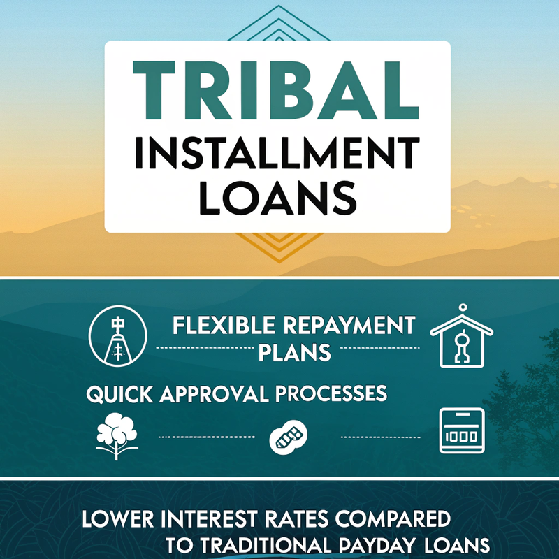 A collage of images representing benefits of tribal installment loans