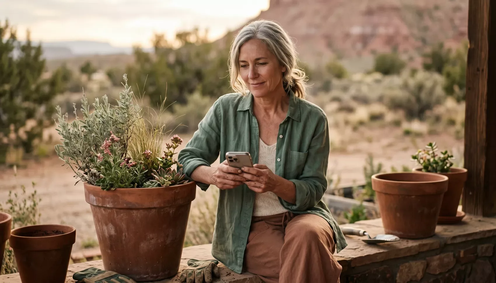 A self-employed borrower verifying income through her banking app instead of a credit score